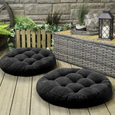Velvet Floor Cushions with Filling ( Black )-Pack of 2